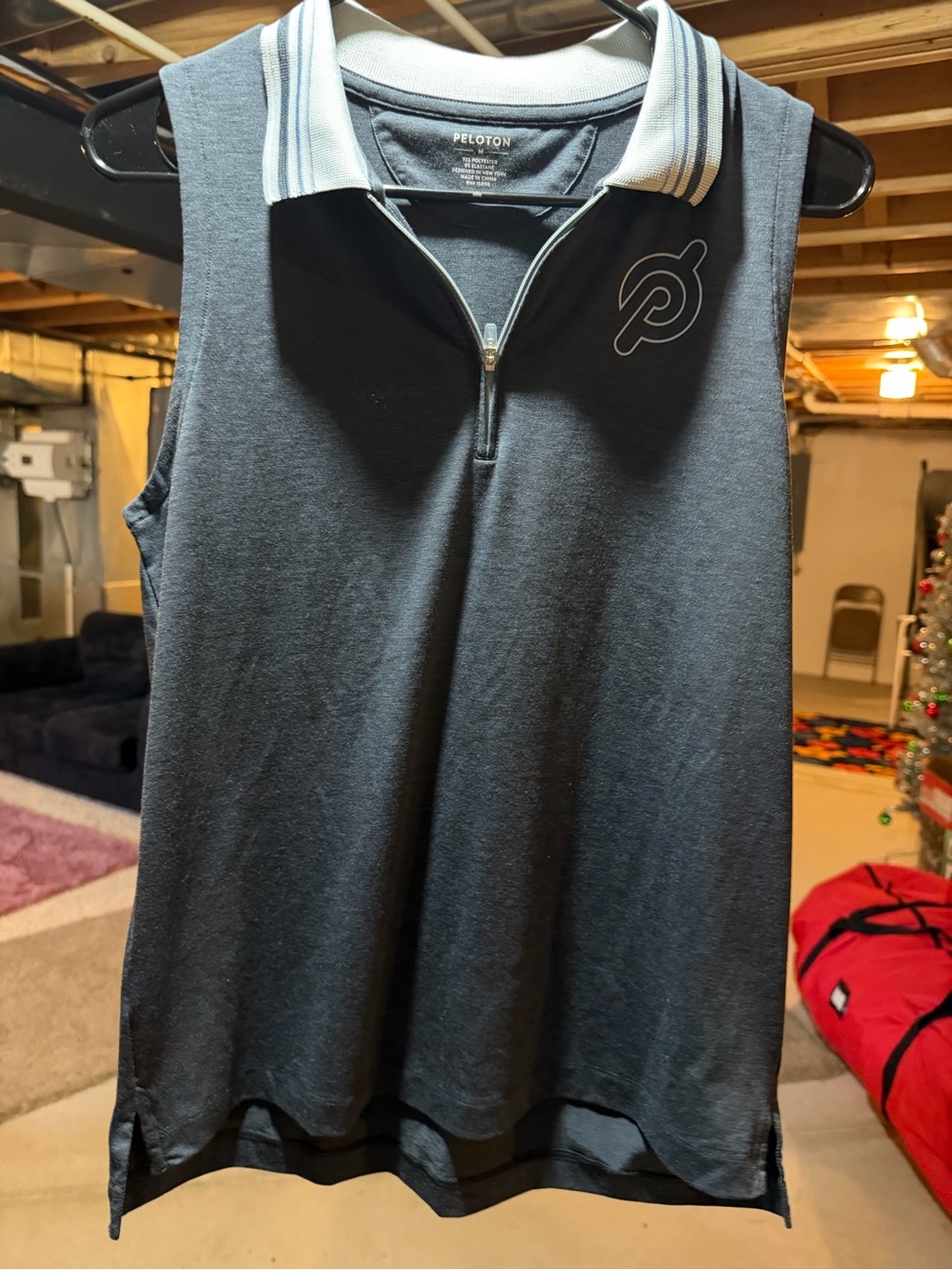 Peloton Women's Sleeveless Polo Tank - dark grey